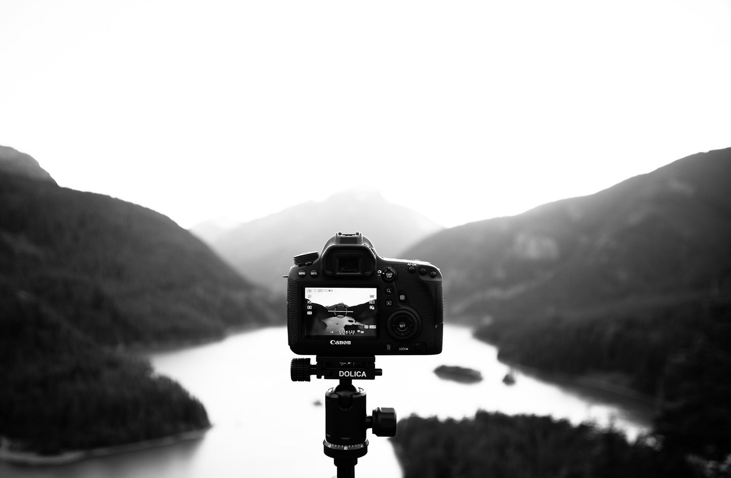Camera capturing a landscape