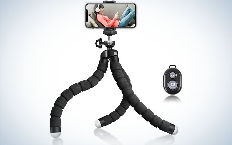 Flexible Universal Tripod is the best phone tripod on a budget.