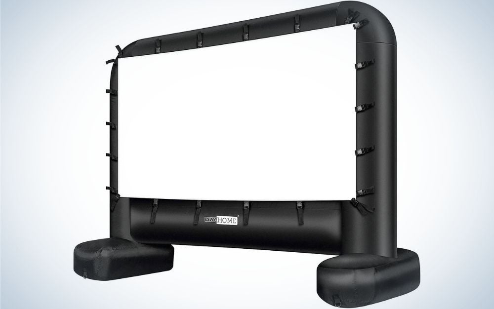 The VIVOHOME 14 Feet Indoor and Outdoor Inflatable Blow up Mega Movie Projector Screen is the best projector screen for outdoors.