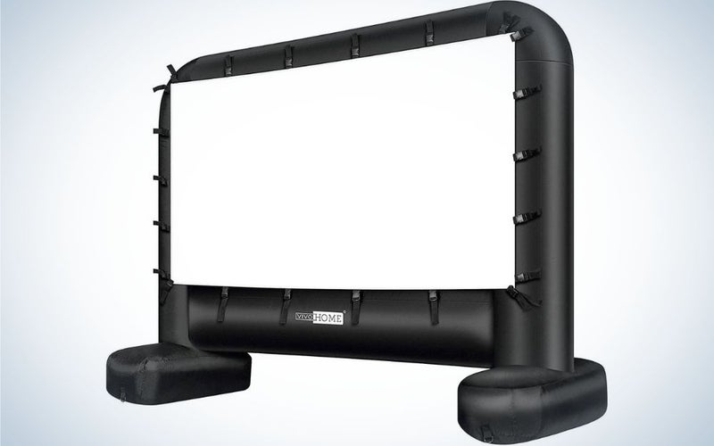 The VIVOHOME 14 Feet Indoor and Outdoor Inflatable Blow up Mega Movie Projector Screen is the best projector screen for outdoors.