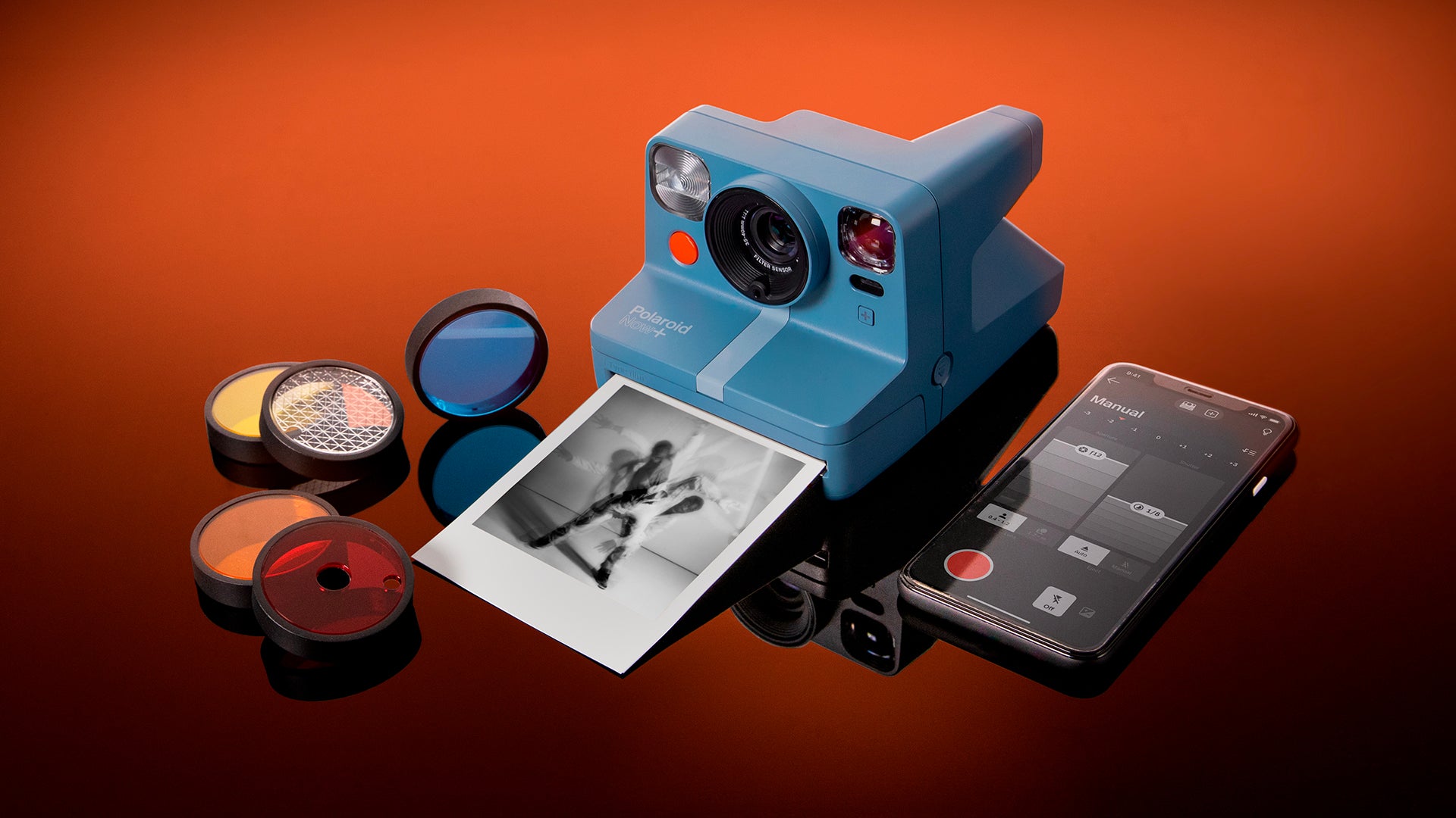 Polaroid Now+ camera in blue