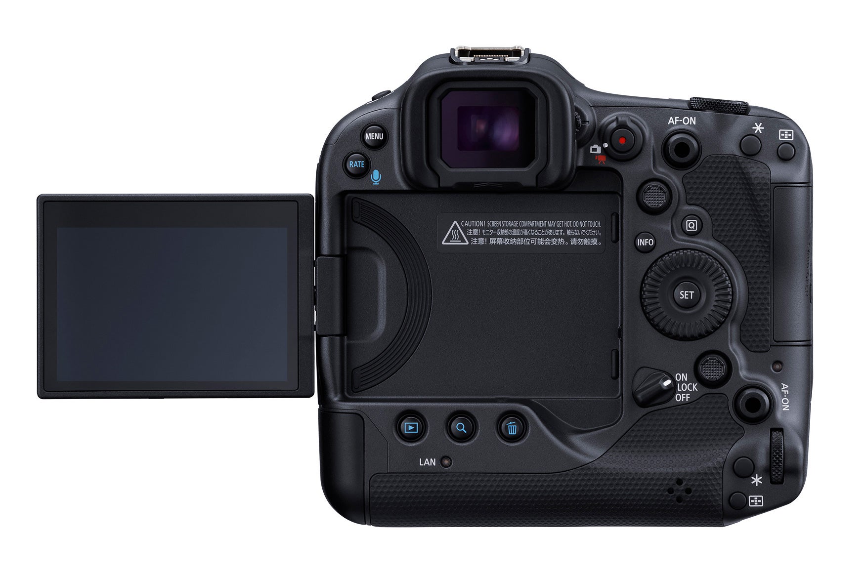 Canon EOS R3 mirrorless camera back