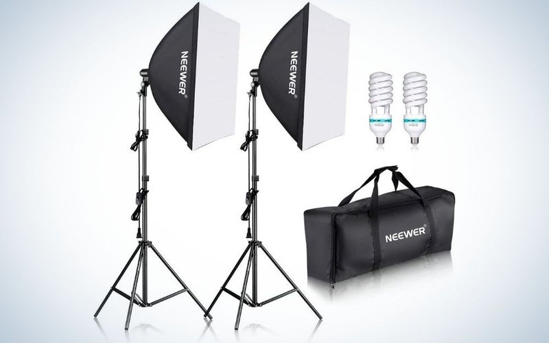 This Neewer 700W kit is the best portrait lighting kit.