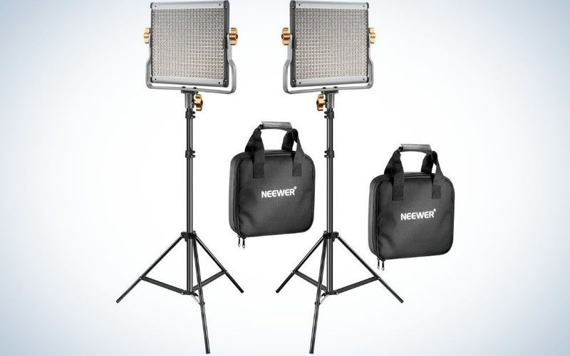 The Neewer kit is the best portrait lighting kit.
