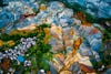 A spectacular aerial view of the famous Duoyishu terraces where rice is grown