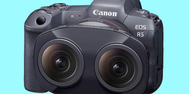 The Canon RF 5.2mm f/2.8 L Dual Fisheye lens shoots 3D images onto one sensor