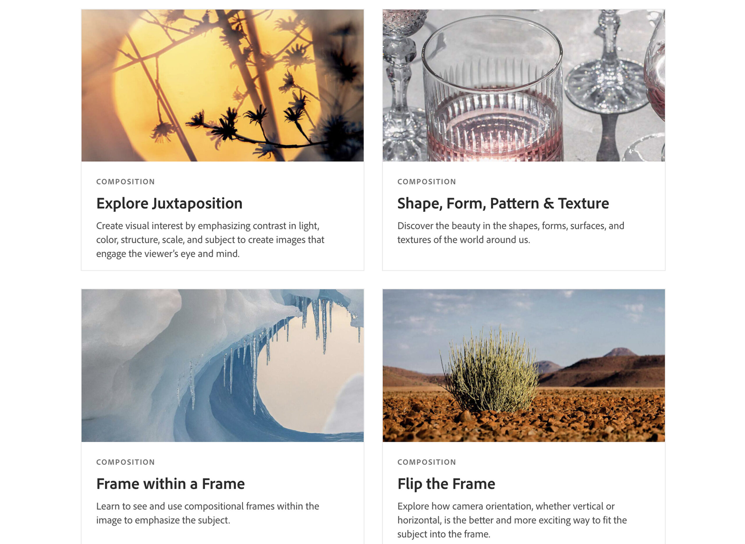 Courses available now in Lightroom Academy