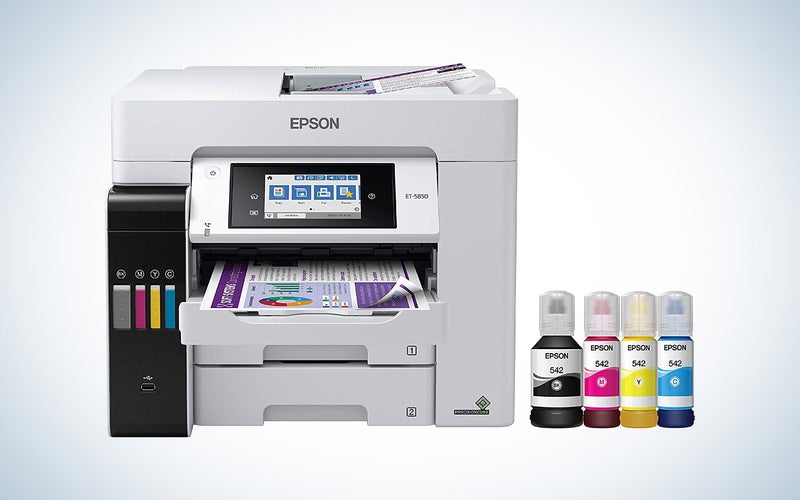 The Epson EcoTank Pro ET-5850 is the best for home offices.