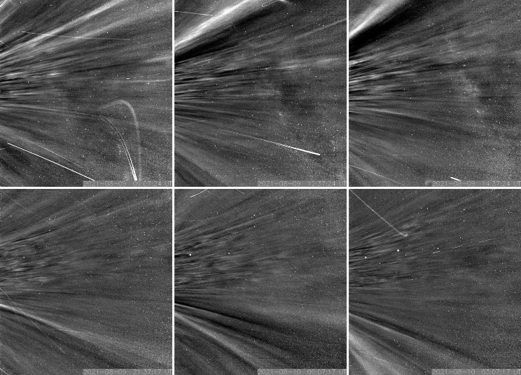 The Parker Space Probe encountered what's known as "coronal streamers" as it passed into the sun's atmosphere. 