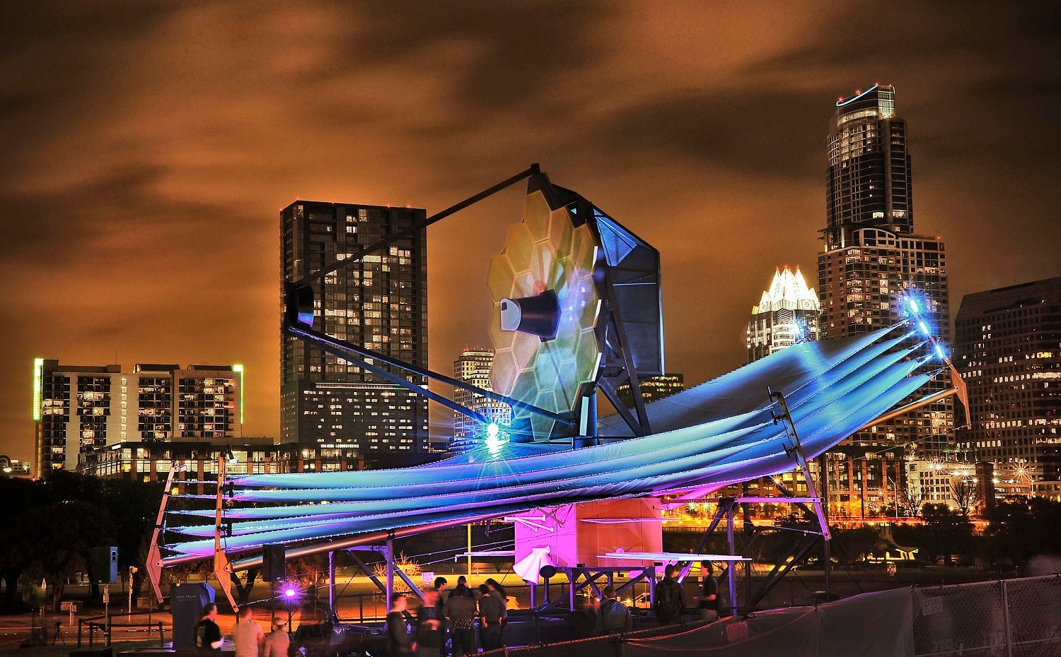 A full-scale model of the James Webb Space Telescope debuted for the first time in 2013 at the South by Southwest festival in Austin, Texas.
