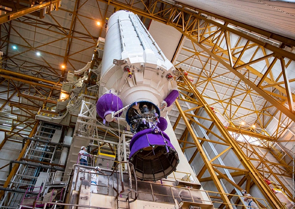 The Ariane 5 core stage is 5.4 meters in diameter and 30.5 meters high.