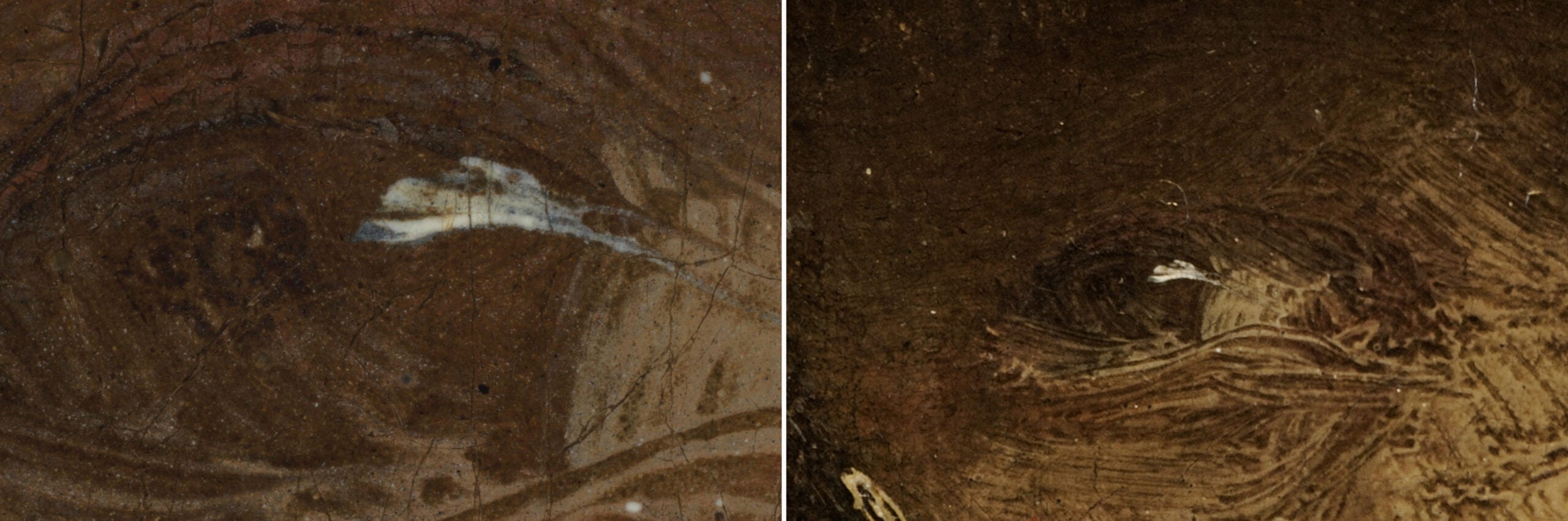 A detail comparison of the most recent 717-gigapixel scan (left) and a previous 1-gigapixel scan. 