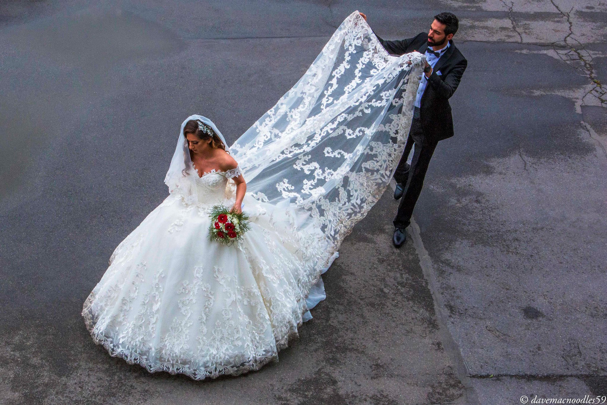 A candid shot of a bride, captured in Paris.