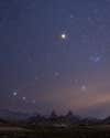 Orion's belt and Betelgeuse from Big Bend National Park.