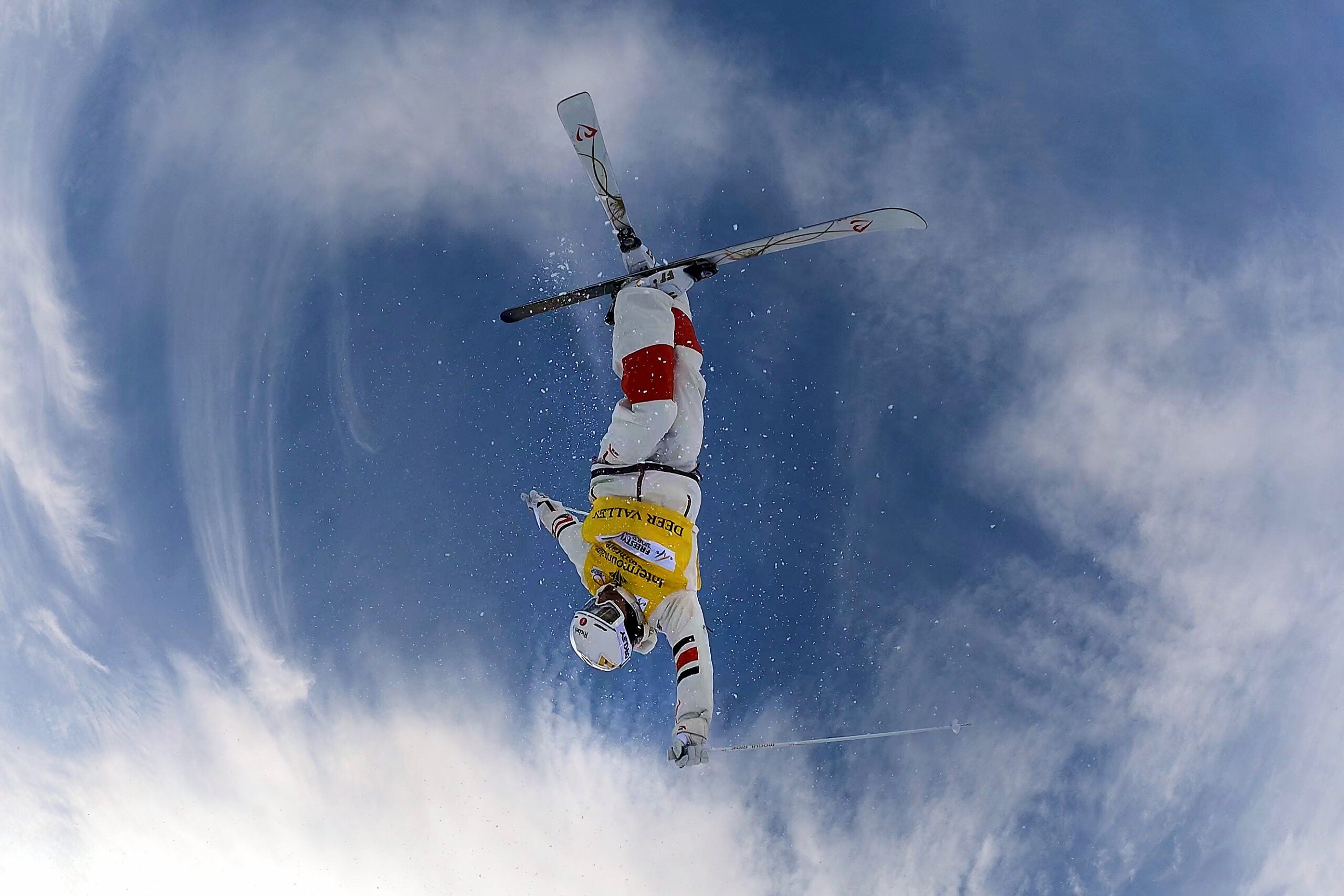 Mikael Kingsbury of Team Canada takes a run for the Men's Mogul Training during the Intermountain Healthcare Freestyle International Ski World Cup at Deer Valley Resort on January 13, 2022 in Park City, Utah.