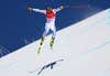 Bryce Bennett of Team United States skis during the Men's Downhill 1st training session ahead of the Beijing 2022 Winter Olympic Games at National Alpine Ski Centre on February 03, 2022 in Yanqing, China.