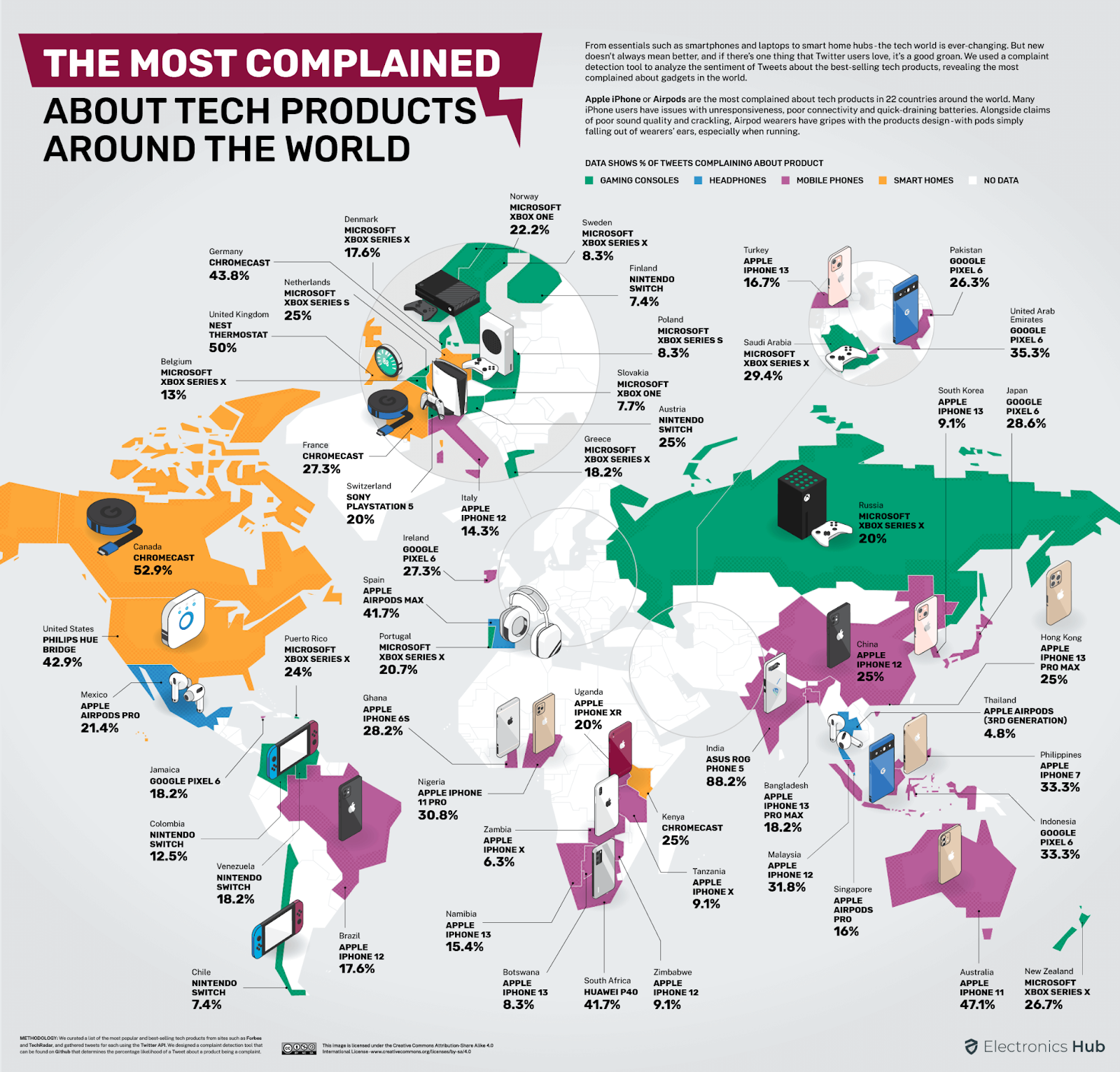 A map of where camera complaints come from