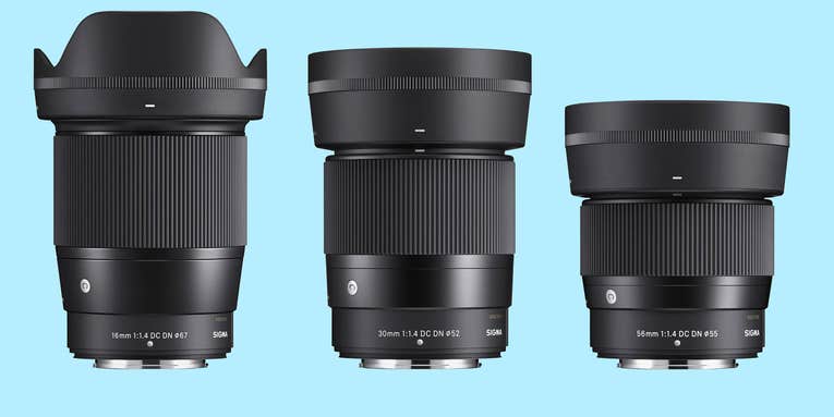 The Sigma 16mm, 30mm, and 56mm f/1.4 primes are coming to Fujifilm X-mount