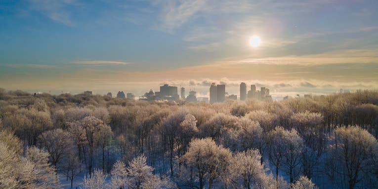 A waterfall ‘spraybow,’ a frigid cityscape, and other favorite Photos of the Day