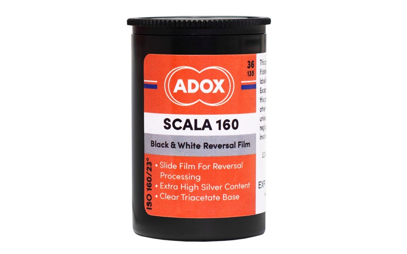A roll of Adox Scala film.