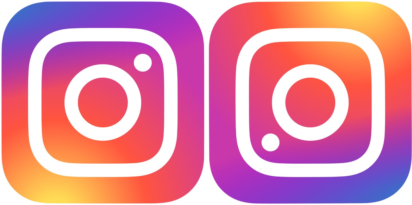 Instagram logos, one upside down.