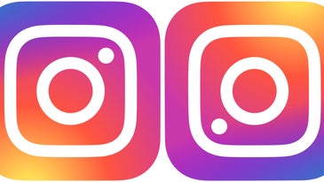 Instagram logos, one upside down.