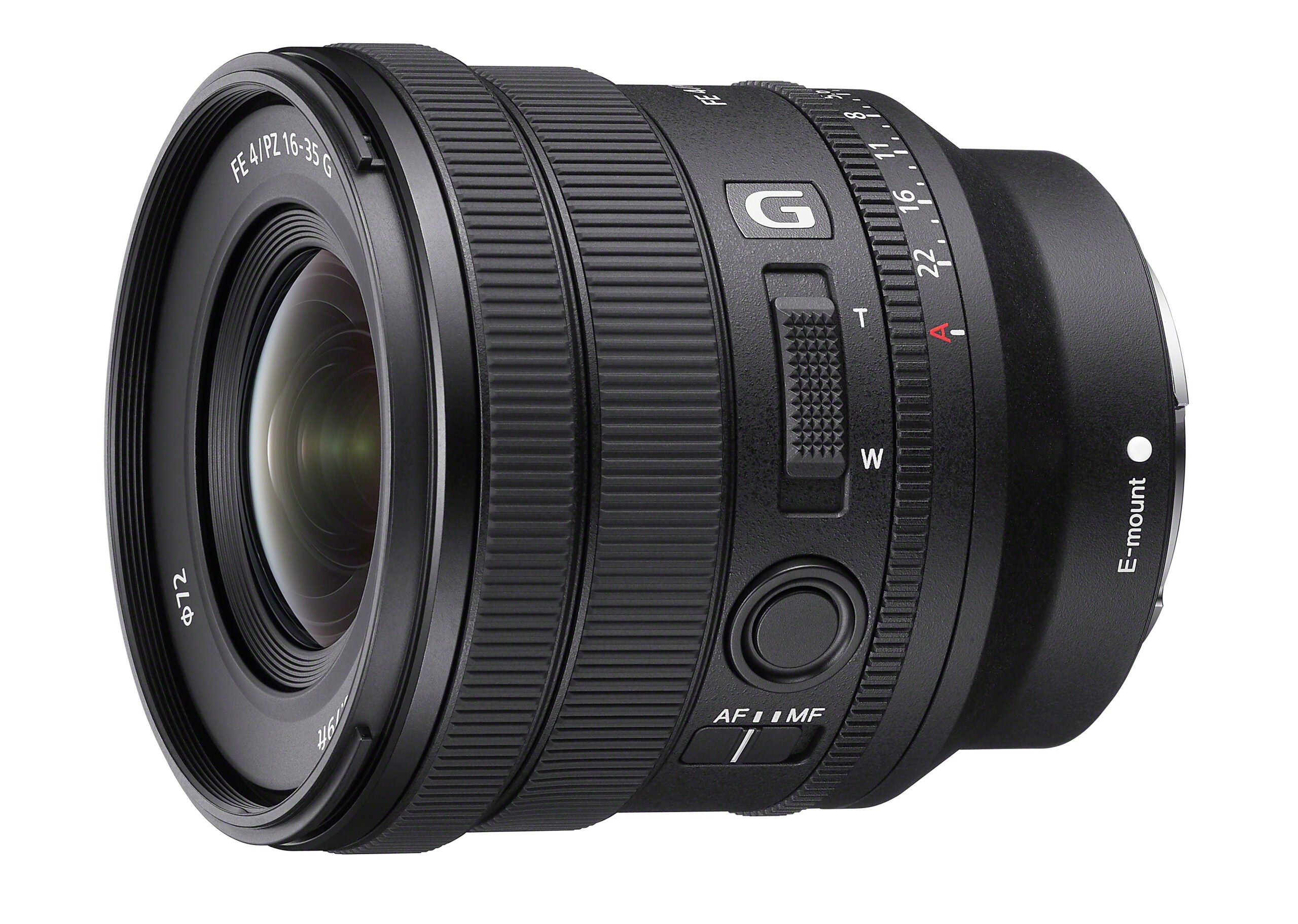 The new Sony FE PZ 16-35mm f/4 G zoom lens.