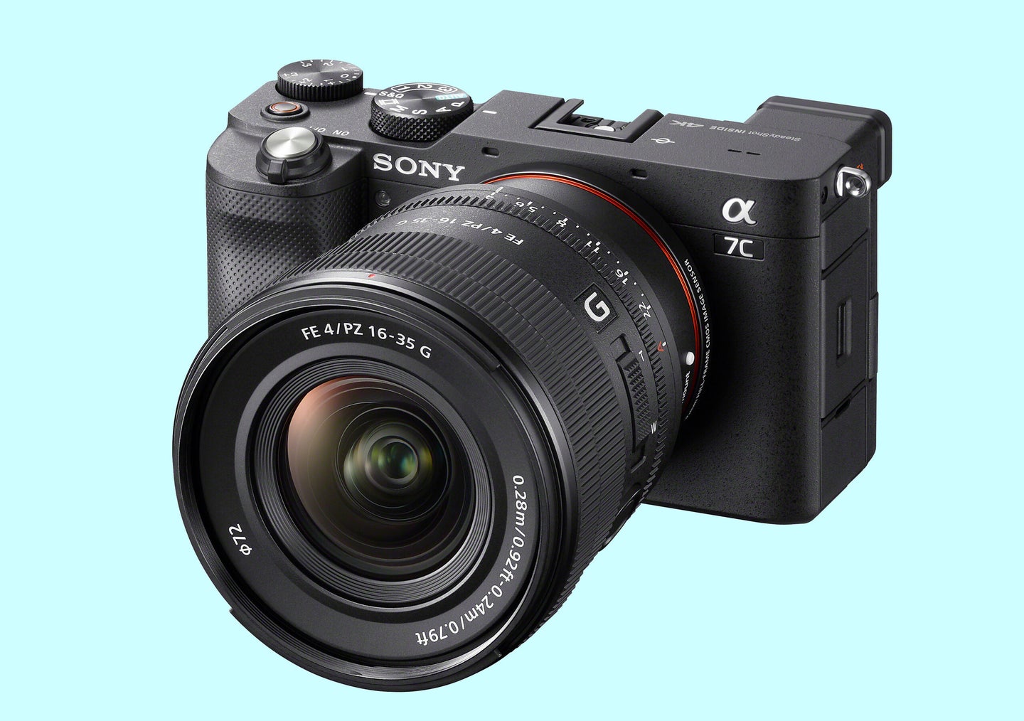 The new Sony FE PZ 16-35mm f/4 G zoom lens.