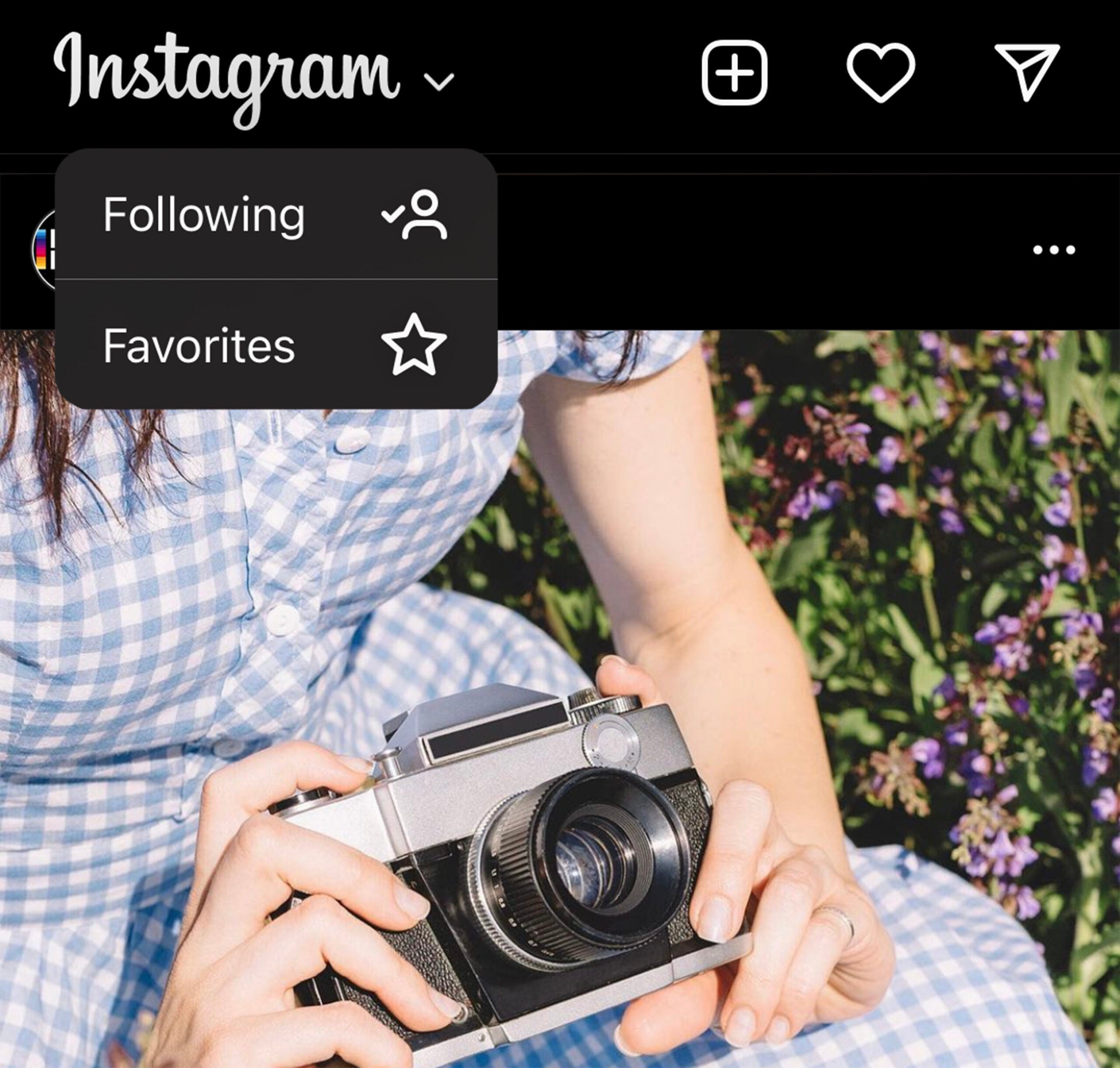 An Instagram screenshot showing new options to view a chronological feed.