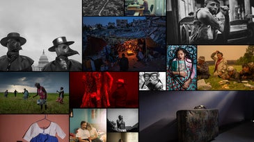 A collage showing the various regional winning shots from the 2022 World Press Photo Contest.