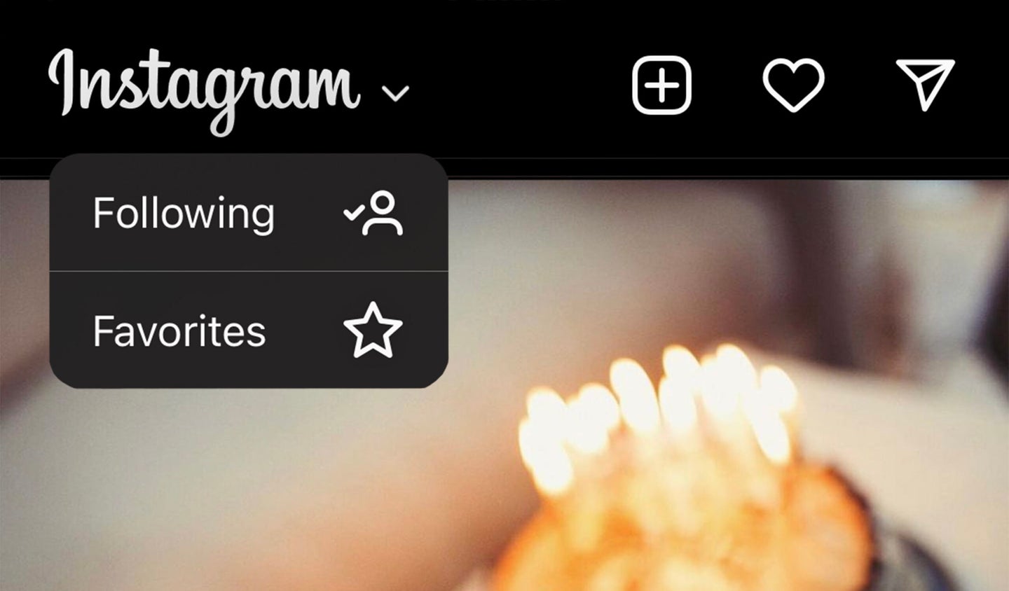 An Instagram screenshot showing new options to view a chronological feed.