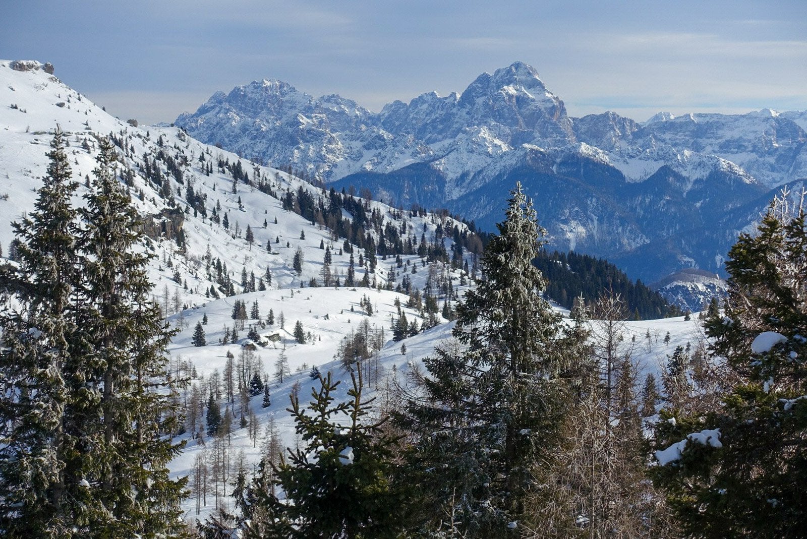 Snieguotų Italijos Alpių nuotrauka.