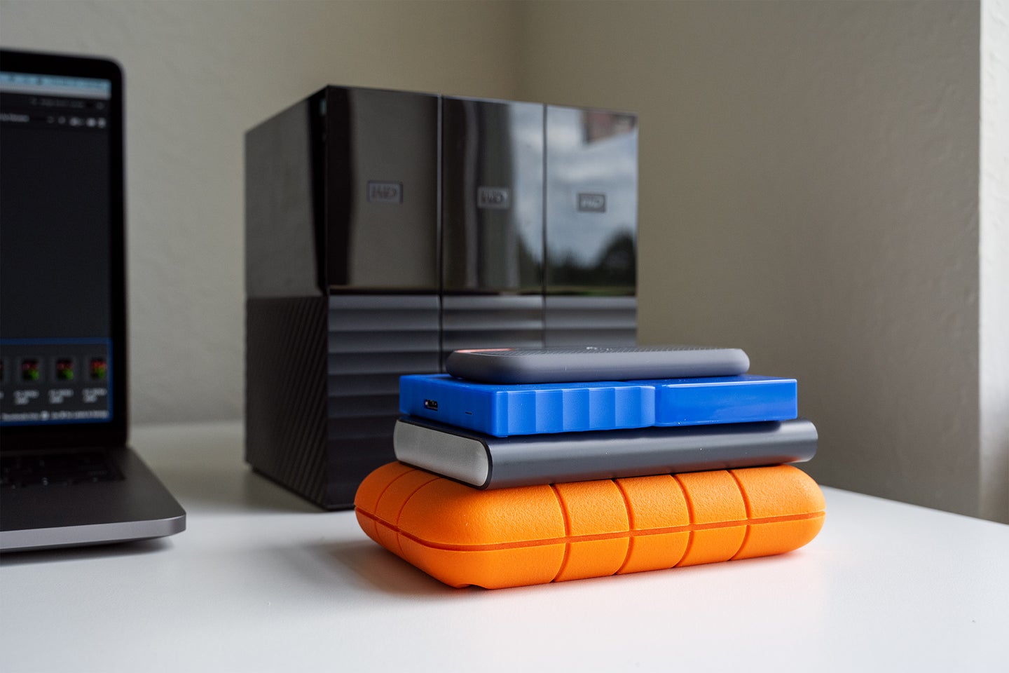 A stack of hard drives for World Backup Day