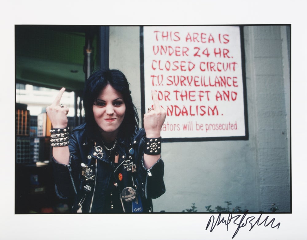 Neil Zlozower's photo of Joan Jett is up for auction as part of the F U Rock and Roll Portrait series