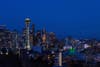 A night photos of the Seattle skyline with space needle.