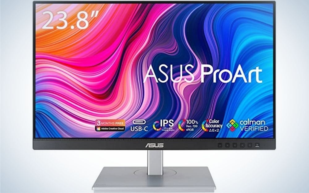 Asus ProArt display with a colorful image onscreen
