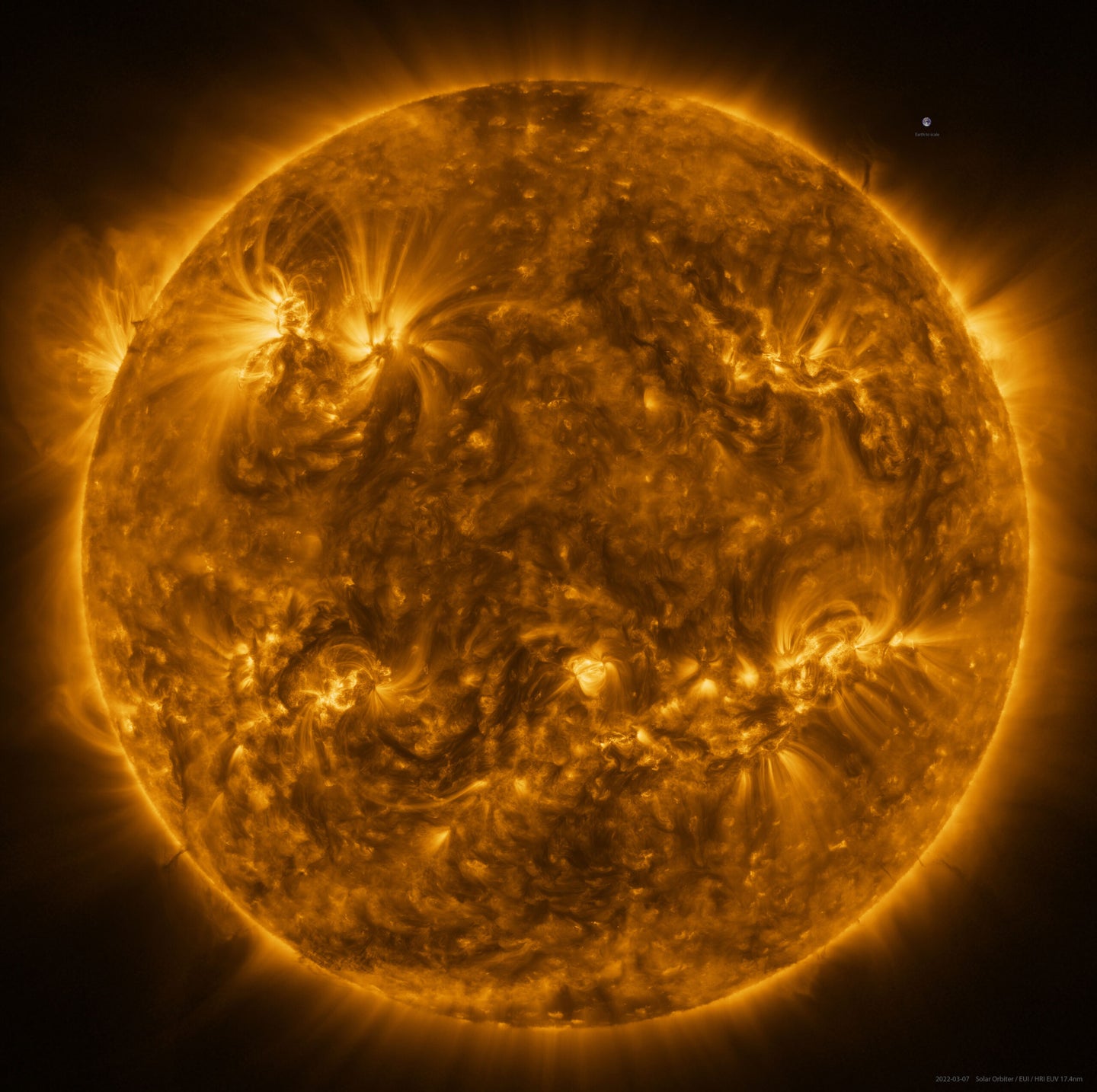 the sun by the European Space Agency