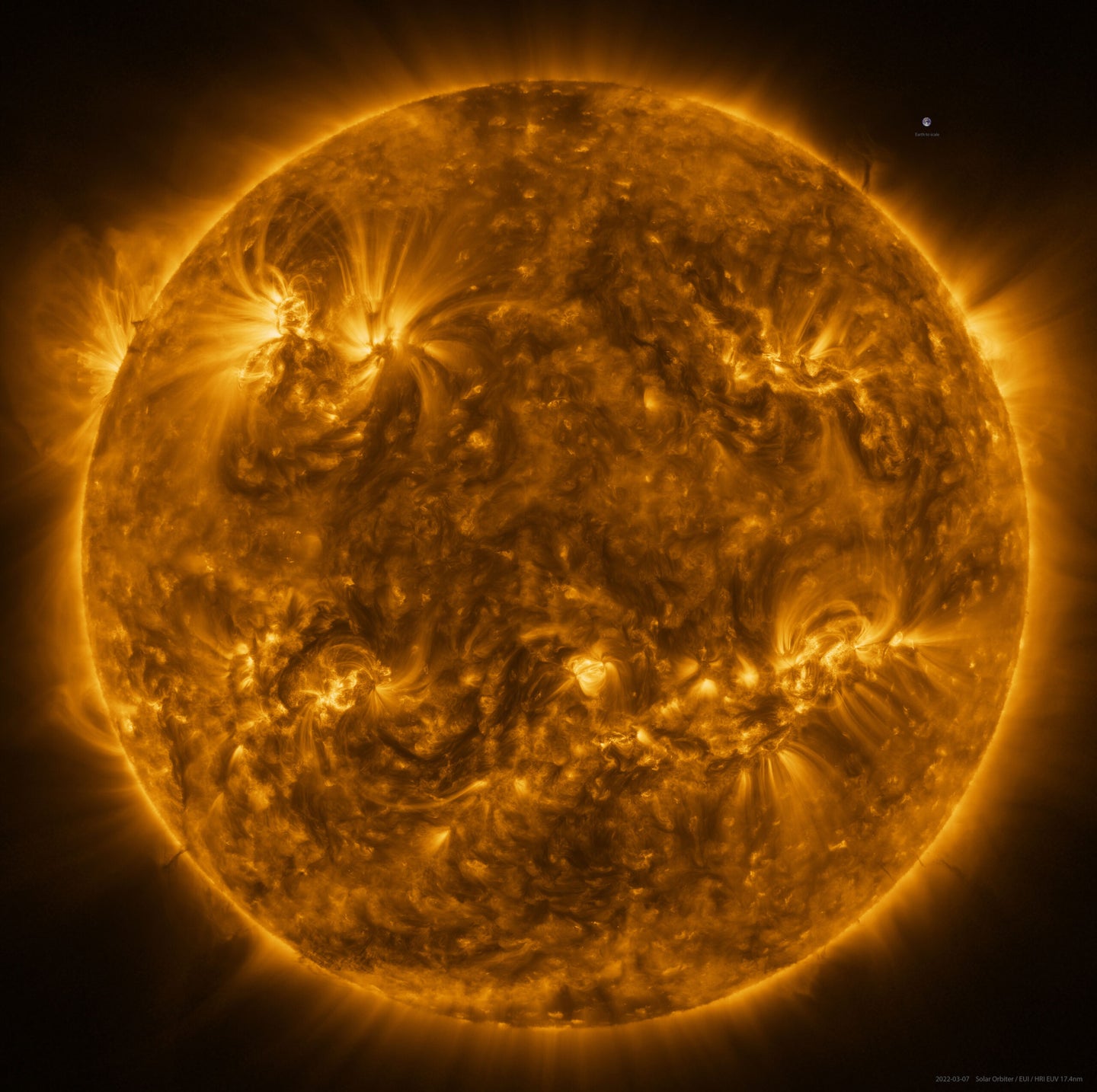the sun by the European Space Agency
