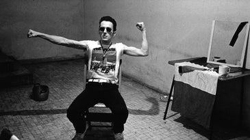 Joe Strummer backstage, The Clash, Milan, 1981.