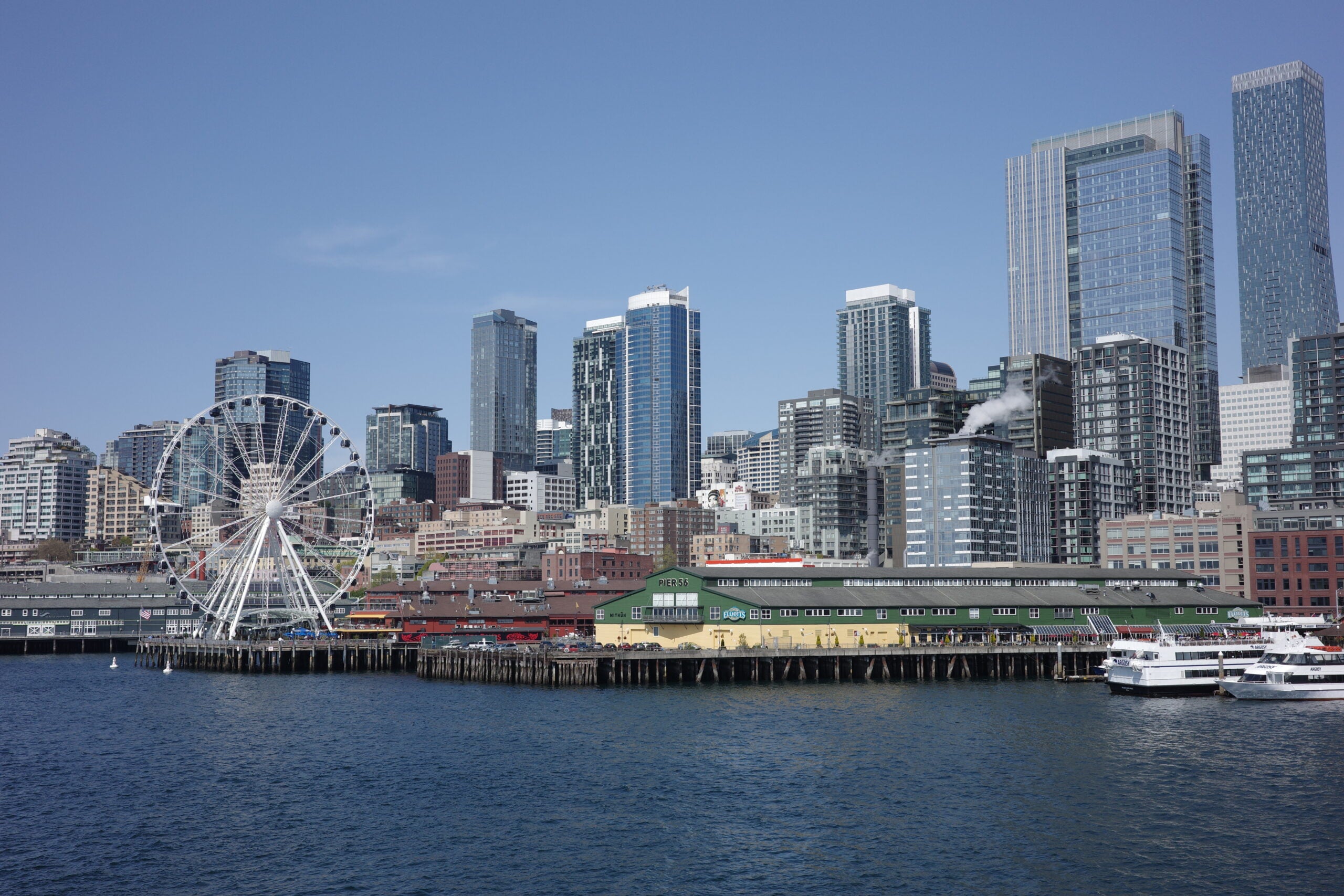 Seattle skyline from the water.