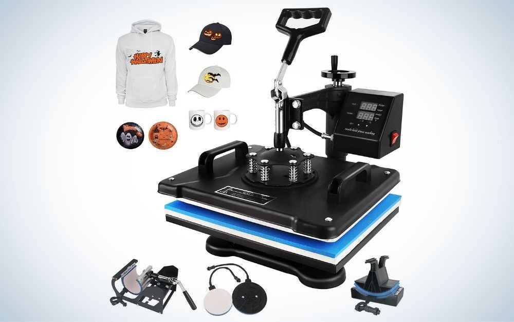 SURPCOS 5-in-1 Heat Press is the best value t-shirt printer.