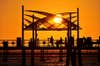 redondo beach pier at sunset