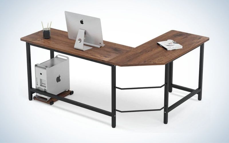 Tribesigns Modern L Shaped Desk is the best L-shaped desk for the dual monitors.
