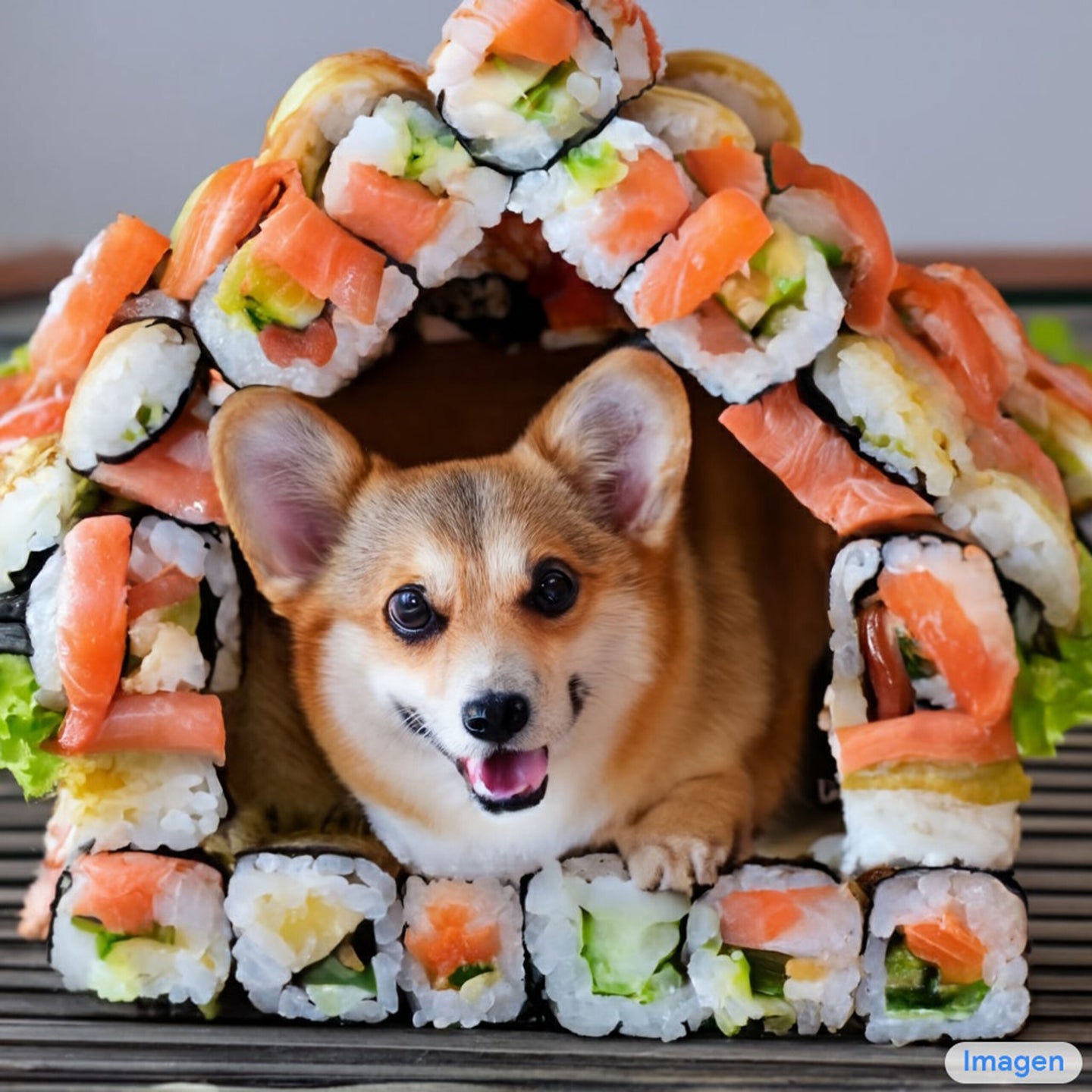 corgi in sushi house google imagen