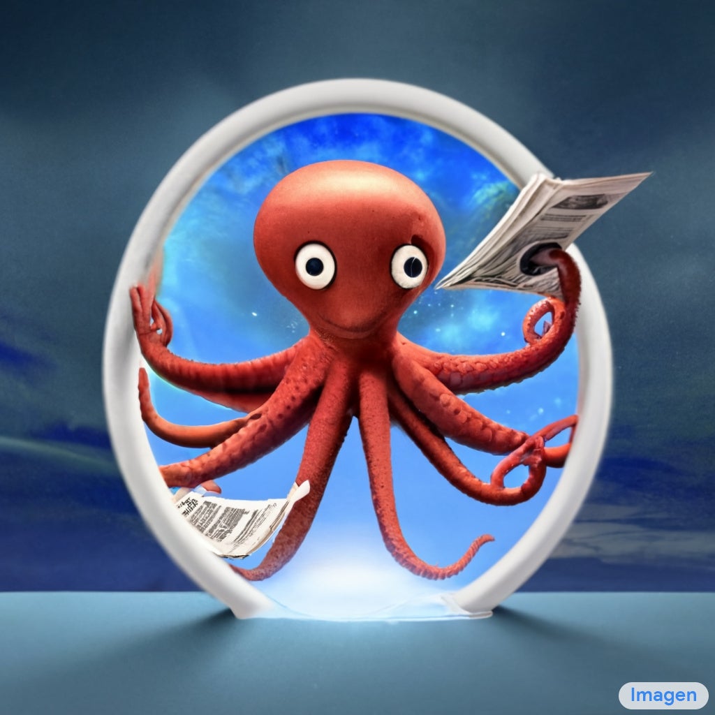 octopus holding newspaper google imagen