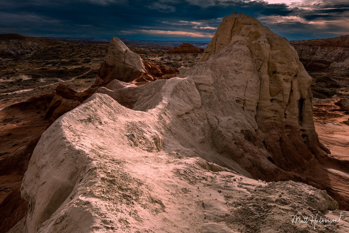 landscape photo of a ridge line bathed in light
