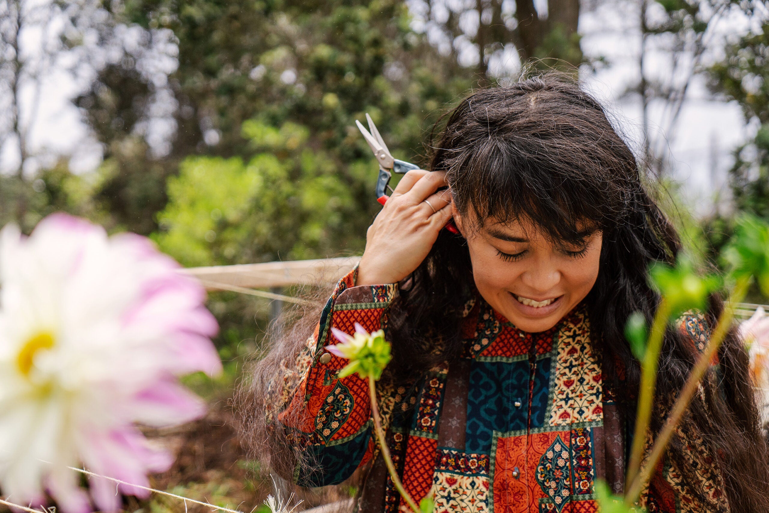 Portrait of a women in a garden