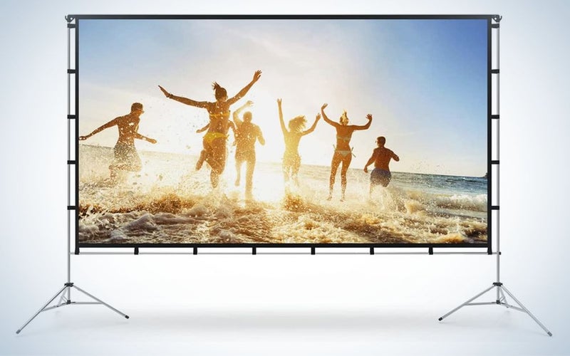 Vamvo 120 inch Portable Foldable Projection Screen is the best portable.