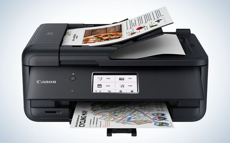 Canon Pixma TR8620a Wireless All-In-One Inkjet Printer is the best budget printer for small businesses.