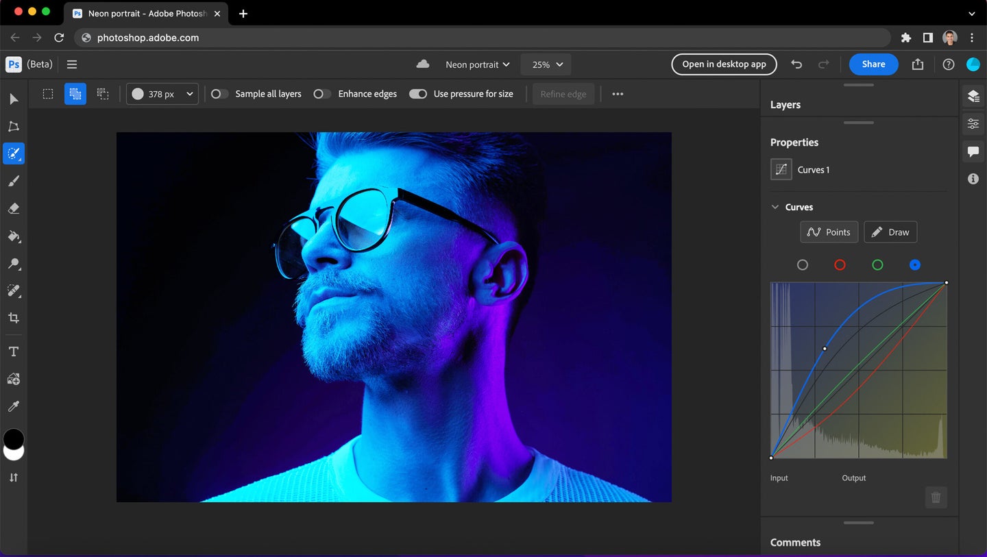 Photoshop on the Web screenshot